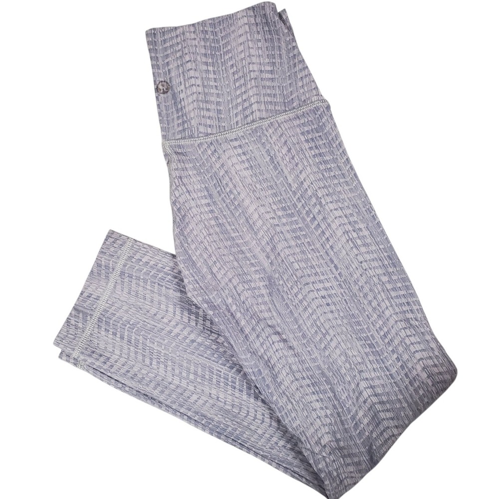 Lululemon‎ Wunder Under Crop Leggings Womens 4 Luon Arrow Jacquard Gray Athletic